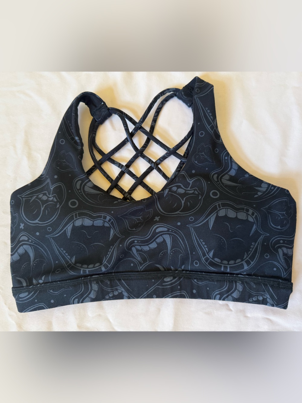 Constantly Varied Gear butterfly back sports bra-vampire pattern.